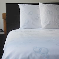 Suit The Bed - Juego de Sábanas algodón pima - suaves y frescas -  ondas azules